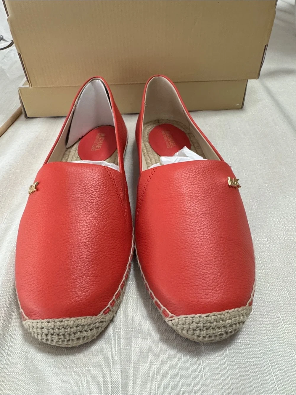 Michael Kors Coral-Red Espadrille Slip-On Flats